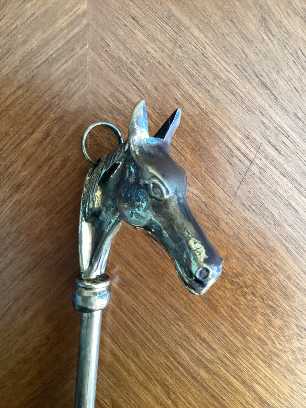 Vintage Brass Horse Head Shoehorn